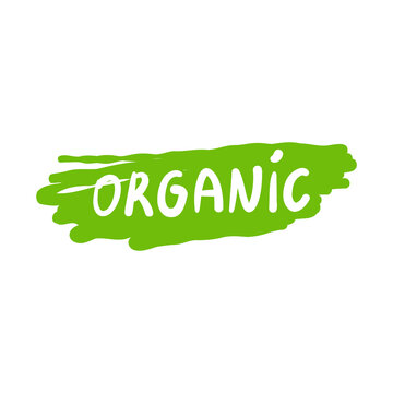 Eco organic labels. Bio ecology vegan badges hand drawn set. Vector healthy food icons set