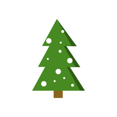 Christmas tree flat icon set. Xmas cartoon craft collection. Vector new year winter holiday desing element