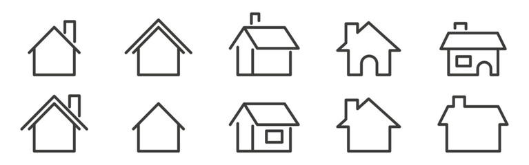 House icons set. Home icon collection. Vector isolated illustration.