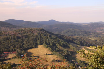 A view to the landscape from the top of the hill Klic at Lusatian mountains, Czech republic