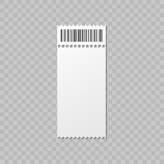 Blank ticket mockup template. Movie lottery realistic blank tickets. Vector empty flyers.