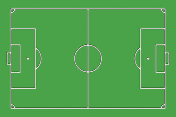 3d green plastic floor, Top view of standard size layout empty sport soccer field, Team sports recreation competition background, 3d rendering