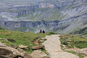 Nice day excursion with waterfalls and mountains in the Ordesa y Monteperdido National Park in Aragon