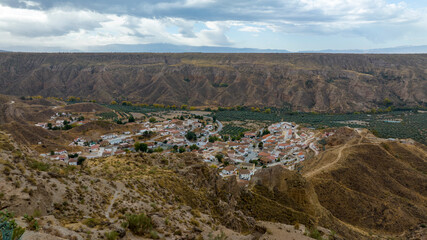 vista del municipio de Gorafe en la provincia de Granada, España