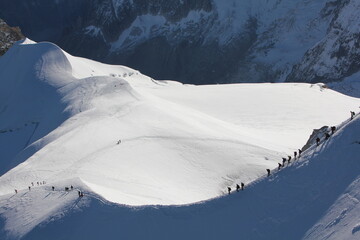 Aiguille du midi an impressive place for sports expeditions with cable car