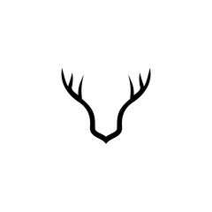Deer antler shield logo design and icon isolated on white background