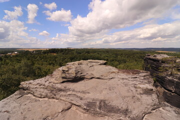 A massive sandstones at Tisa Rocks near Tisa, Czech republic