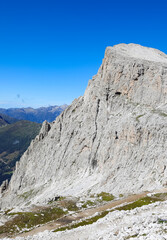 Fototapeta premium Top of the Italian mountain called CIMA ROSETTA in the Dolomites