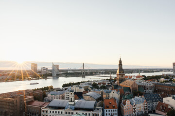 Fototapeta na wymiar Riga old town. View over the city of Riga in Latvia