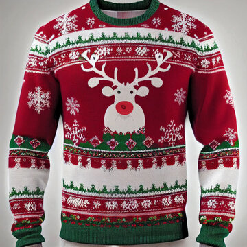 red nose reindeer christmas sweater