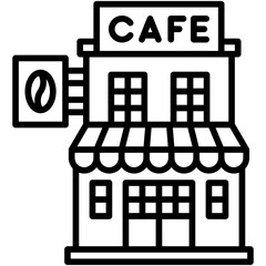 Coffeehouse, coffee shop or cafe icon