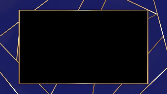 Golden Luxury Blue Frame with Transparent Placeholder