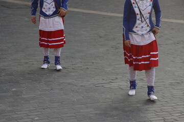 Fototapeta na wymiar Basque folk dance street exhibition