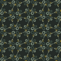 Seamless tile pattern in traditional style. Simple abstract spiral shapes. Flat vector graphics.