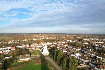 Fototapeta na wymiar Upminster Windmill Aerial drone view Essex uK