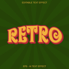Text Effect Retro Style Vector Graphic