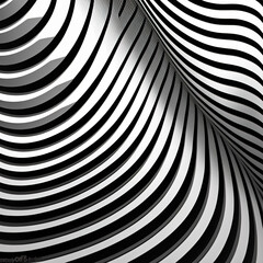 black and white Optical art abstract background. Abstract wave pattern, Hypnotic pattern, psychedelic, op art, optical illusion. Modern design  generative ai