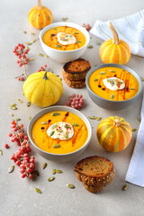 Spicy pumpkin veggie soup