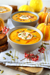 Spicy pumpkin veggie soup