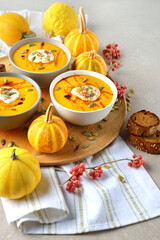 Spicy pumpkin veggie soup