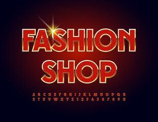 Vector elite emblem Fashion Shop. Chic Font. Modern Luxury Alphabet Letters and Numbers set