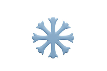 Snow icon isoled white backgroung. 3d rendering
