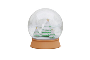 Snowball icon isoled white backgroung. 3d rendering