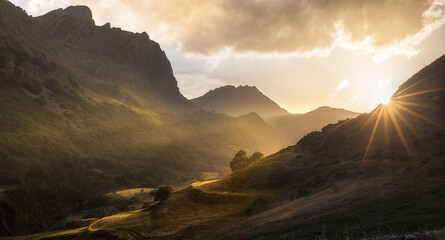 Sunset at Somiedo Natural Park, Asturias, Spain