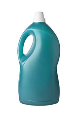 Green plastic bottle on a transparent background