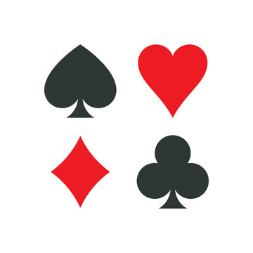 Poker card suites flat design art