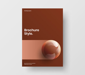 Amazing front page vector design concept. Geometric 3D spheres company identity layout.