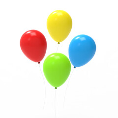 four colored ballons for party