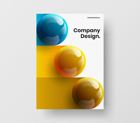 Original cover A4 design vector layout. Isolated realistic balls leaflet concept.