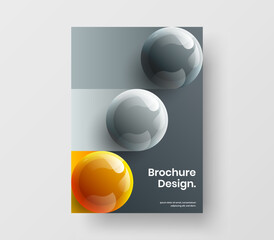 Original flyer design vector template. Simple realistic balls brochure illustration.