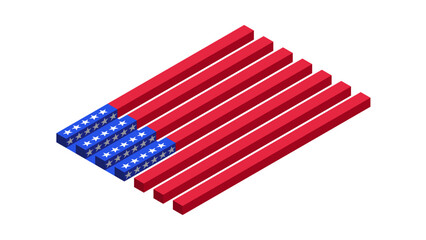 3d Flag of the United States