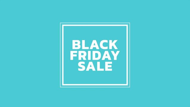 Black Friday in white frame on blue modern gradient, motion abstract holidays, minimalism and promo style background
