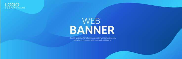 Abstract Blue background with waves, Blue banner, Blue background, background with bubbles