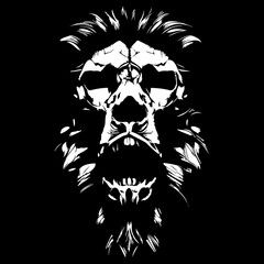 lion vector art hand drawn clip art black and white