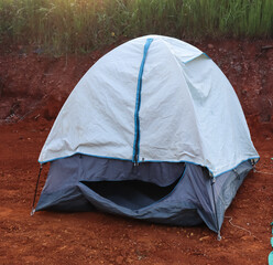 camping tent in full assembled condition