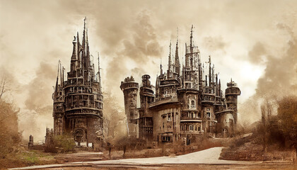 Fototapeta na wymiar Gothic style Palace