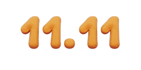 11.11 golden inflatable Helium foil numbers bread balloons style.
