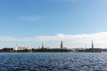 Riga old town. View over the city of Riga in Latvia
