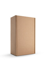 cardboard rectangular packaging box isolated on white background