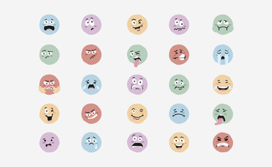 Cute Emotions vector in flat design