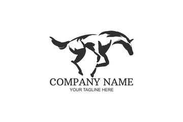 Obraz premium Horse Company Logo Vector Illustration. Suitable for business company, modern company, etc.