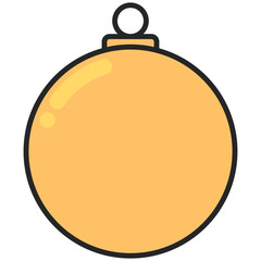 Cartoon Christmas Ball Decoration Illustration. Christmast Holiday and New year Festival Concept.