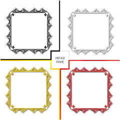 Frame, in vintage style with elements of ornament, art.