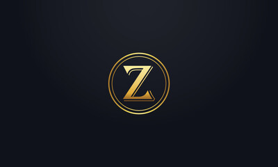 Circle icon letter and golden circle favicon vector and luxury golden symbol icon