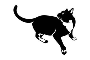 Cute simple cat drawing. Vector illustration. simple cute animal  character. 