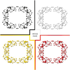 Frame, in vintage style with elements of ornament, art.